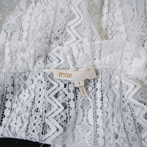 Maje Small Lace Peasant Style Blouse | Size 1 / Small - Picture 7 of 8